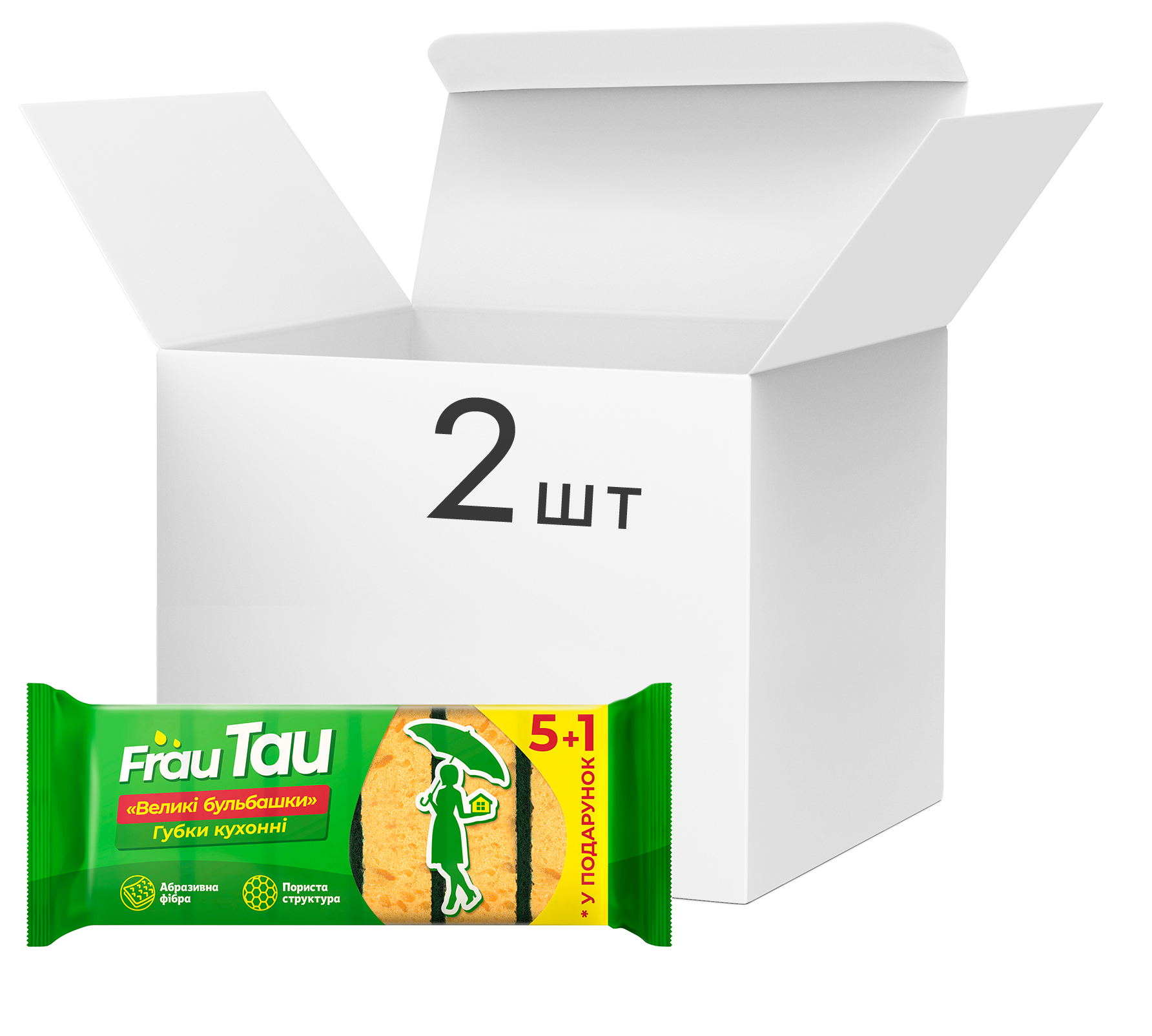 Набір губок кухонних FRAU TAU Великі бульбашки 6 шт(4820195507889)